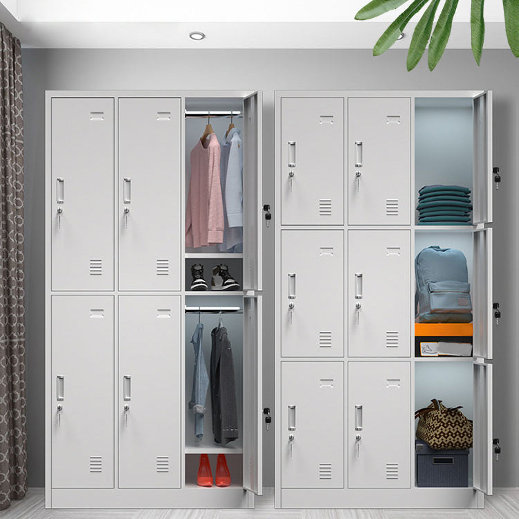 Gray Metal Cabinet for Bathroom Modern Storage Cabinet with Hinged Door