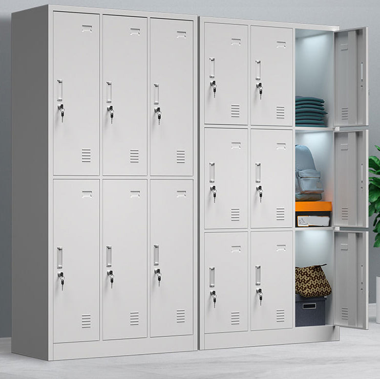 Gray Metal Cabinet for Bathroom Modern Storage Cabinet with Hinged Door