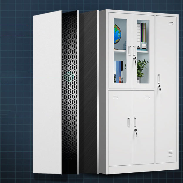 Gray Metal Cabinet for Bathroom Modern Storage Cabinet with Hinged Door