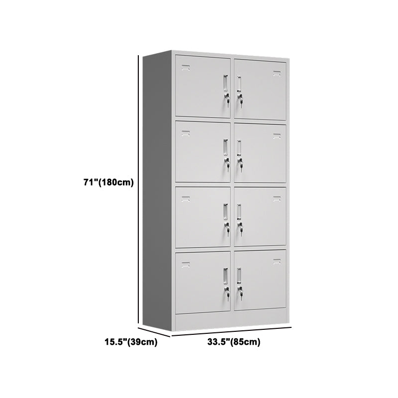 Gray Metal Cabinet for Bathroom Modern Storage Cabinet with Hinged Door