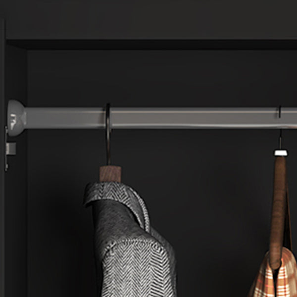 Black Glass Door Cabinet for Bedroom Contemporary Interior Storage Cabinet