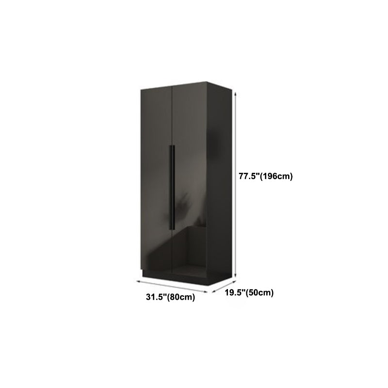 Black Glass Door Cabinet for Bedroom Contemporary Interior Storage Cabinet