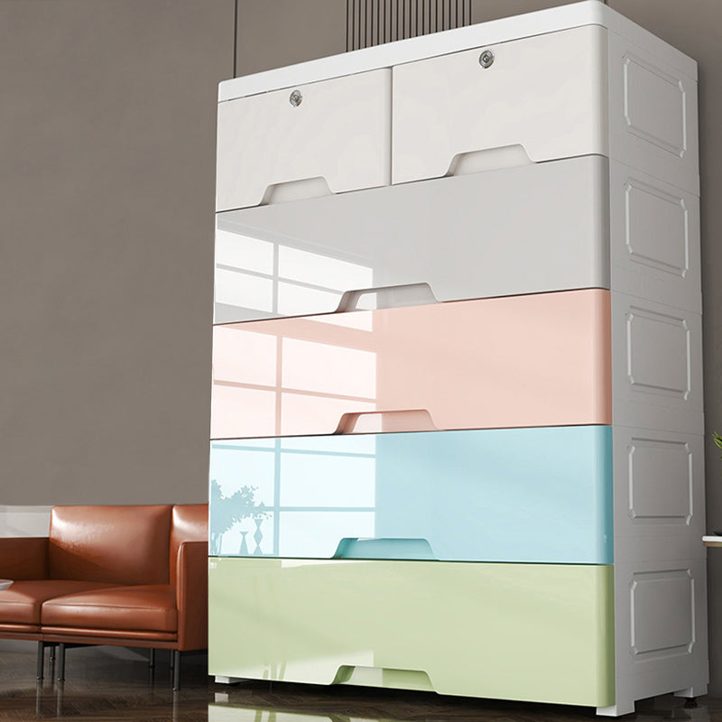 Plastic Storage Cabinet With Drawer Modern Wardrobe Cabinet for Home