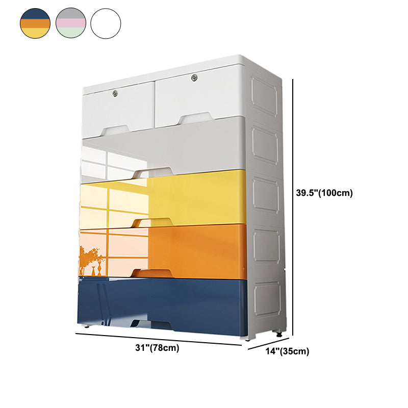 Plastic Storage Cabinet With Drawer Modern Wardrobe Cabinet for Home
