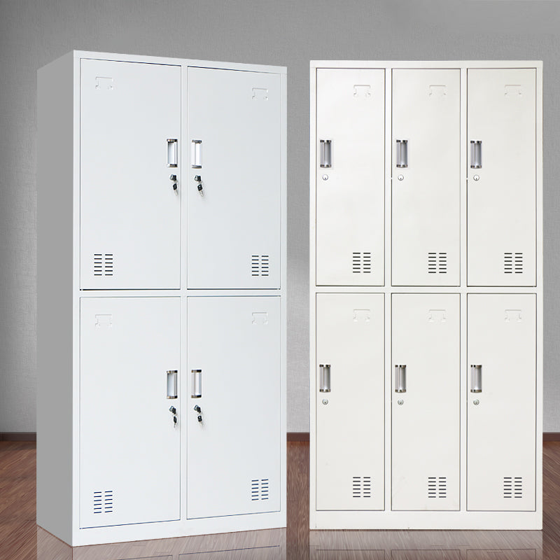 Metal Contemporary Cabinet for Home Grey Hinged Door Storage Cabinet