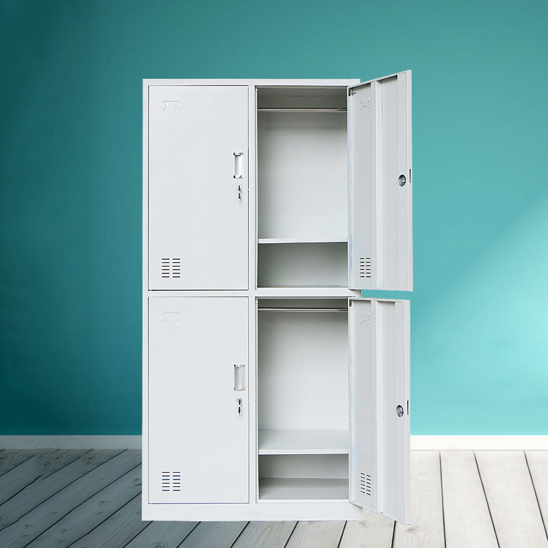 Metal Contemporary Cabinet for Home Grey Hinged Door Storage Cabinet