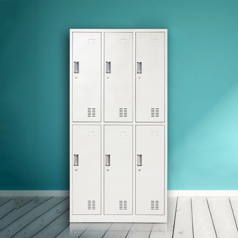 Metal Contemporary Cabinet for Home Grey Hinged Door Storage Cabinet