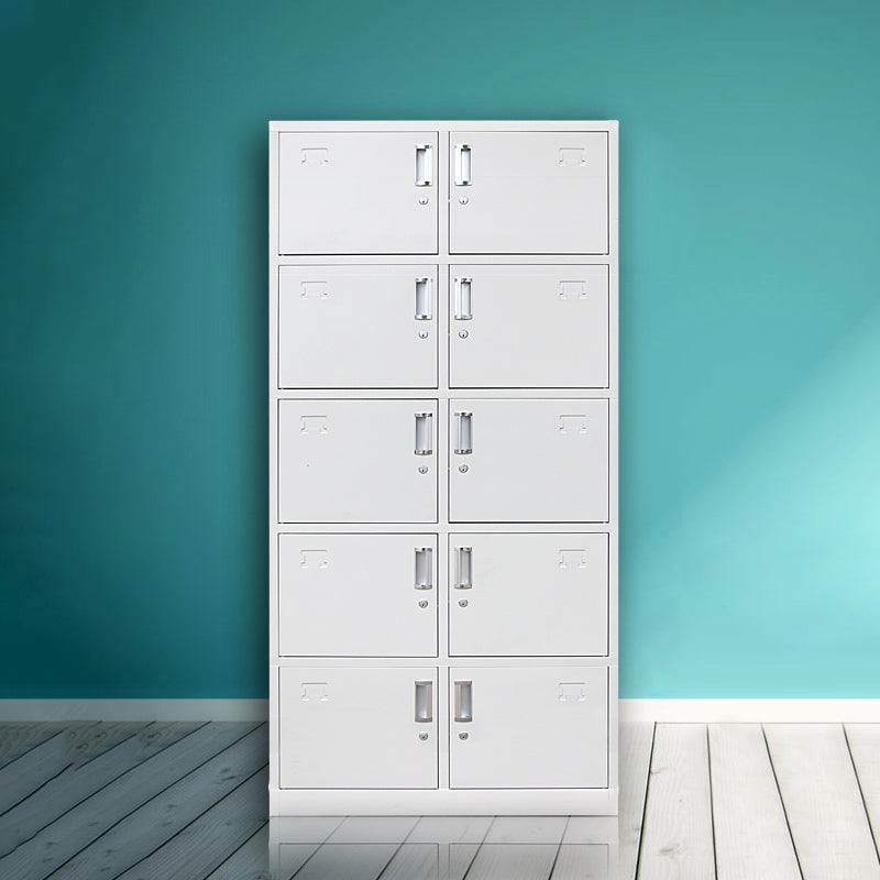 Metal Contemporary Cabinet for Home Grey Hinged Door Storage Cabinet