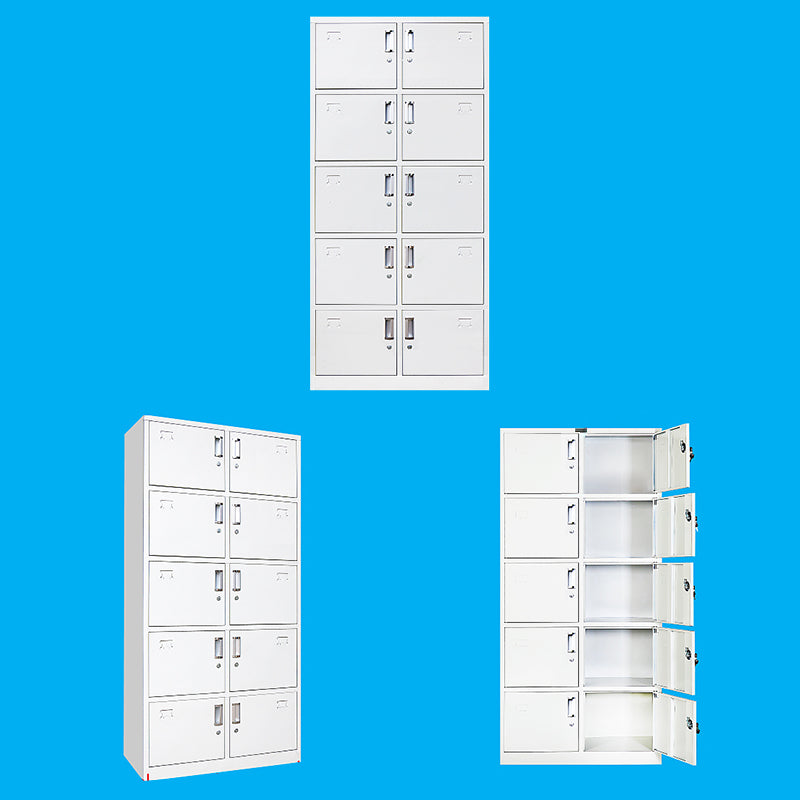 Metal Contemporary Cabinet for Home Grey Hinged Door Storage Cabinet