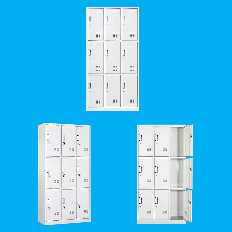 Metal Contemporary Cabinet for Home Grey Hinged Door Storage Cabinet