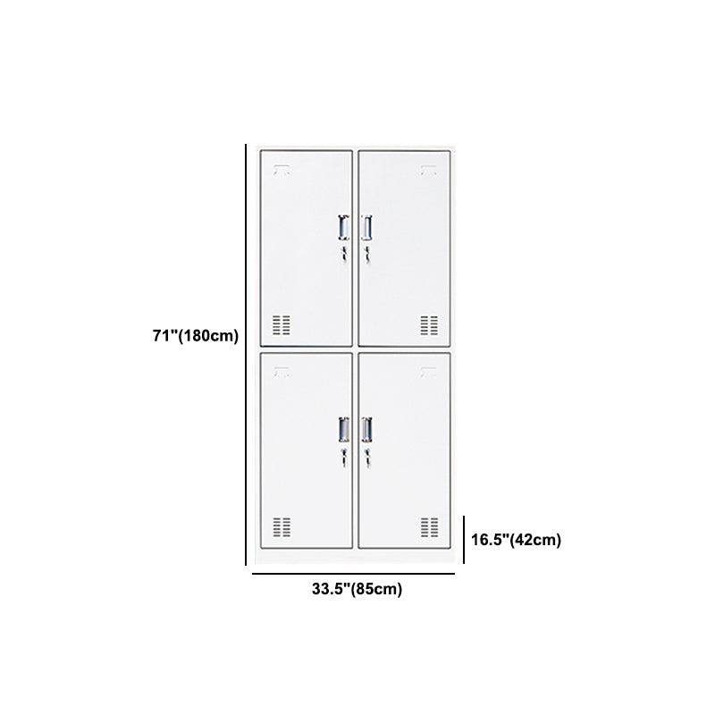 Metal Contemporary Cabinet for Home Grey Hinged Door Storage Cabinet