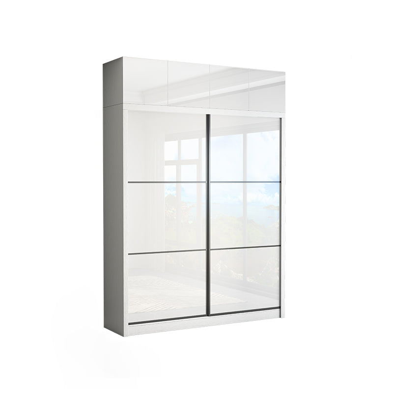 White High Gloss Wardrobe Armoire Modern Engineered Wood Wardrobe