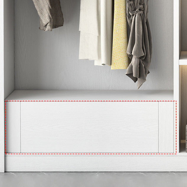 White High Gloss Wardrobe Armoire Modern Engineered Wood Wardrobe