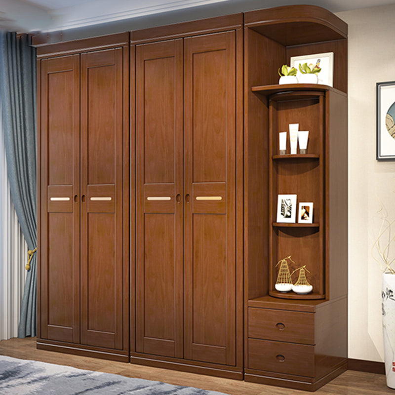 Rubberwood Wardrobe Armoire Traditional Wardrobe Cabinet for Home