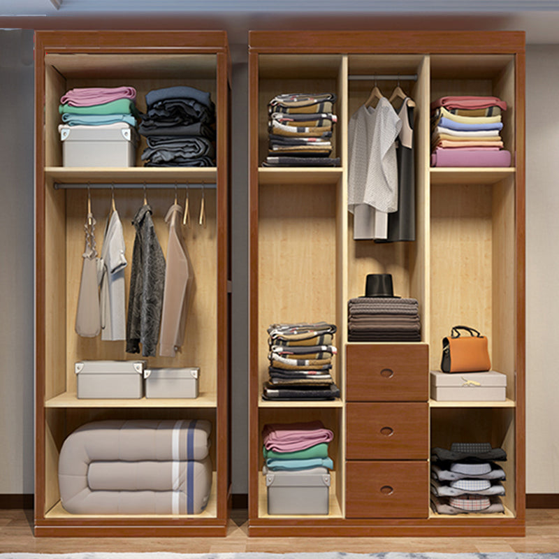 Rubberwood Wardrobe Armoire Traditional Wardrobe Cabinet for Home