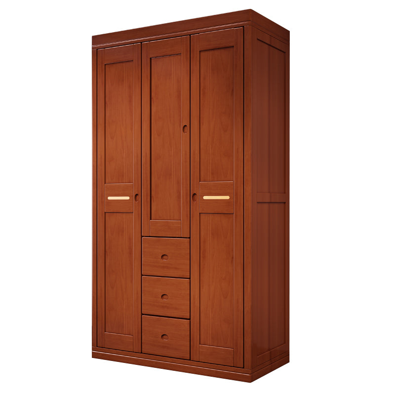 Rubberwood Wardrobe Armoire Traditional Wardrobe Cabinet for Home