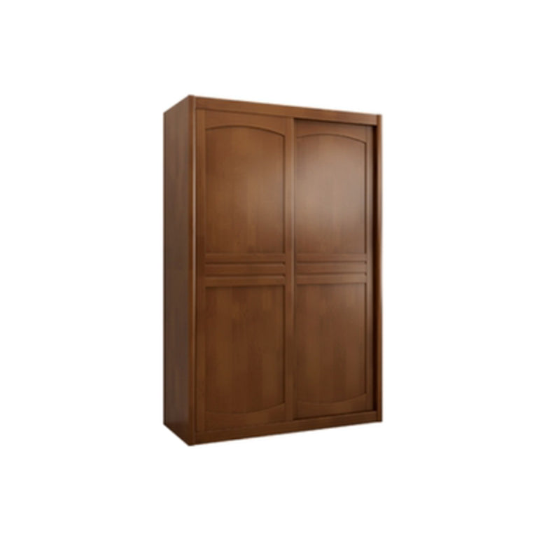 Traditional Sliding Wardrobe Cabinet Rubberwood Wardrobe Armoire