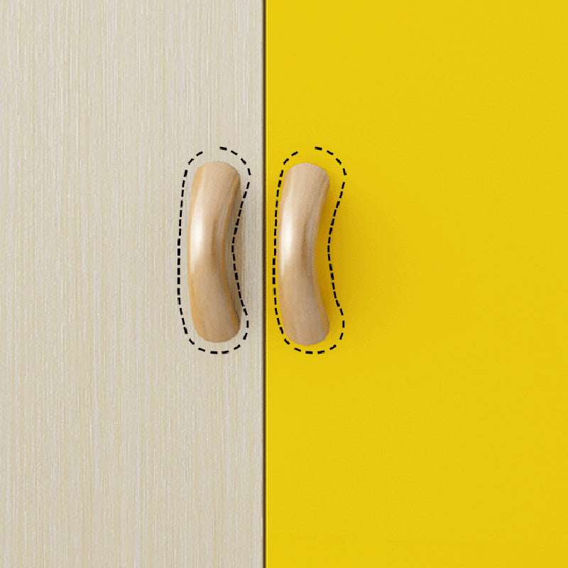 Modern Hinged Door Wardrobe for Bedroom Matte Finish Cabinet with Wood Legs