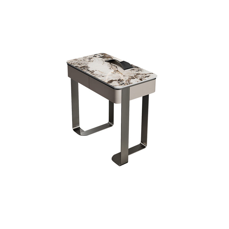 2 Drawers 29.52" High Vanity Set with Stool Stone Top Dressing Table