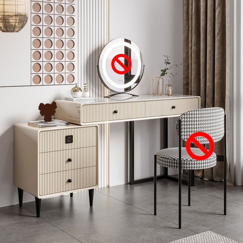 5 Wood Drawers Makeup Table Desk Vanity Stone Top Vanity Table
