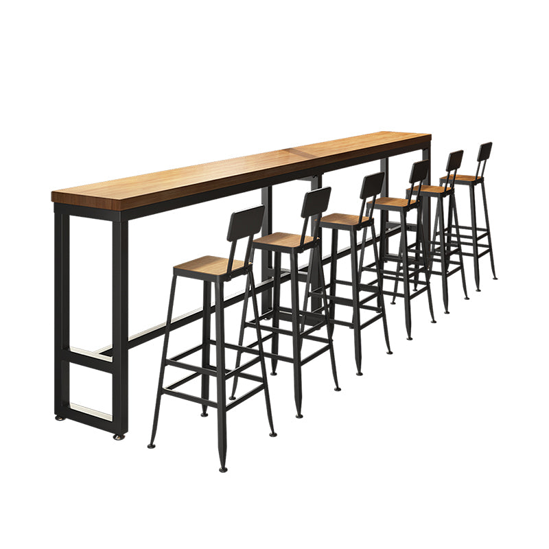 Pine Wood Bar Dining Table Modern Rectangle Bar Table for Milk Tea Shop Cafe