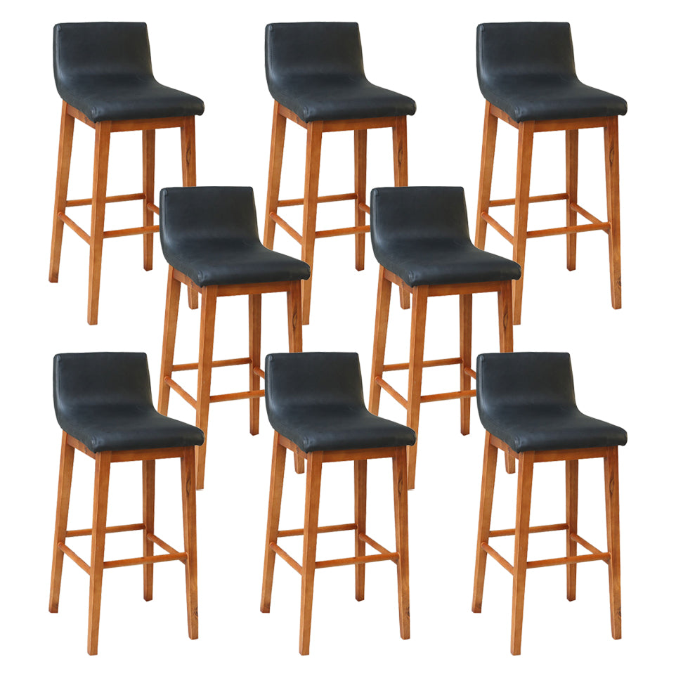 Modern Wood Stool Backrest Counter Stool Fabric Upholstered Furniture for Restaurant