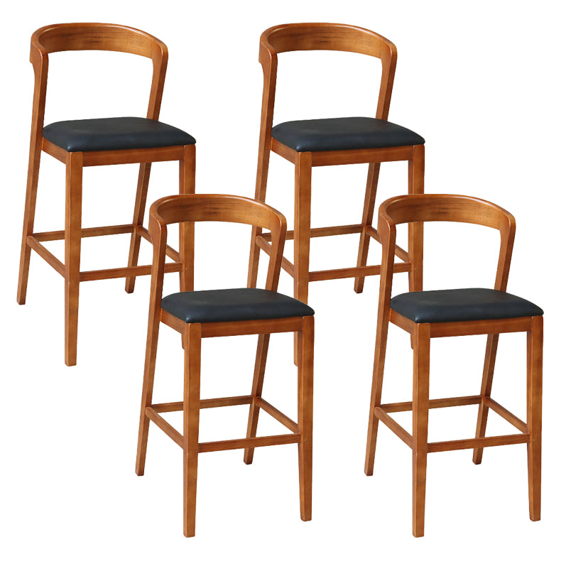 Modern Wood Stool Backrest Counter Stool Fabric Upholstered Furniture for Restaurant