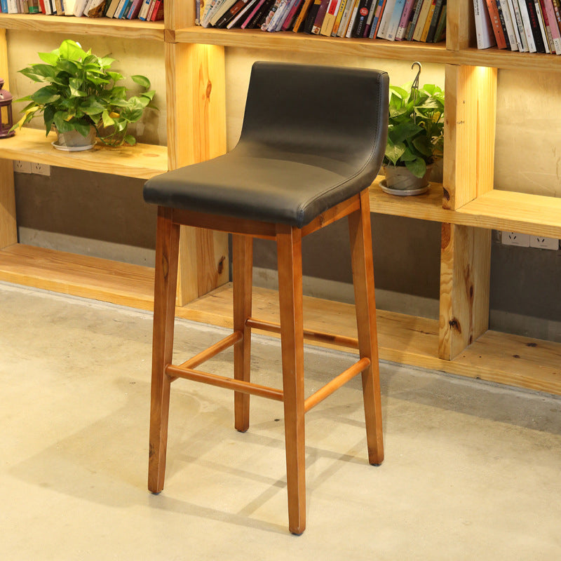 Modern Wood Stool Backrest Counter Stool Fabric Upholstered Furniture for Restaurant