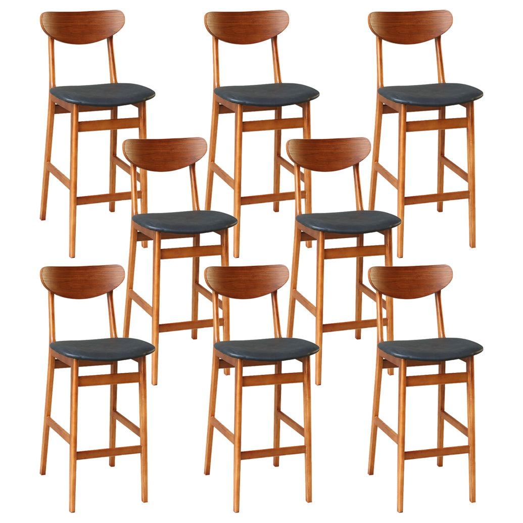 Modern Wood Stool Backrest Counter Stool Fabric Upholstered Furniture for Restaurant