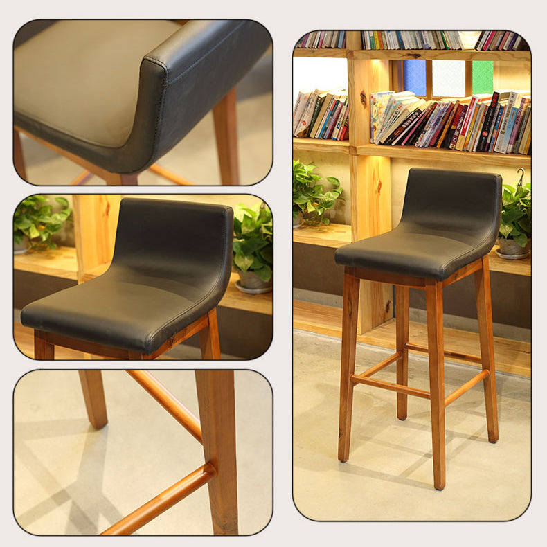 Modern Wood Stool Backrest Counter Stool Fabric Upholstered Furniture for Restaurant