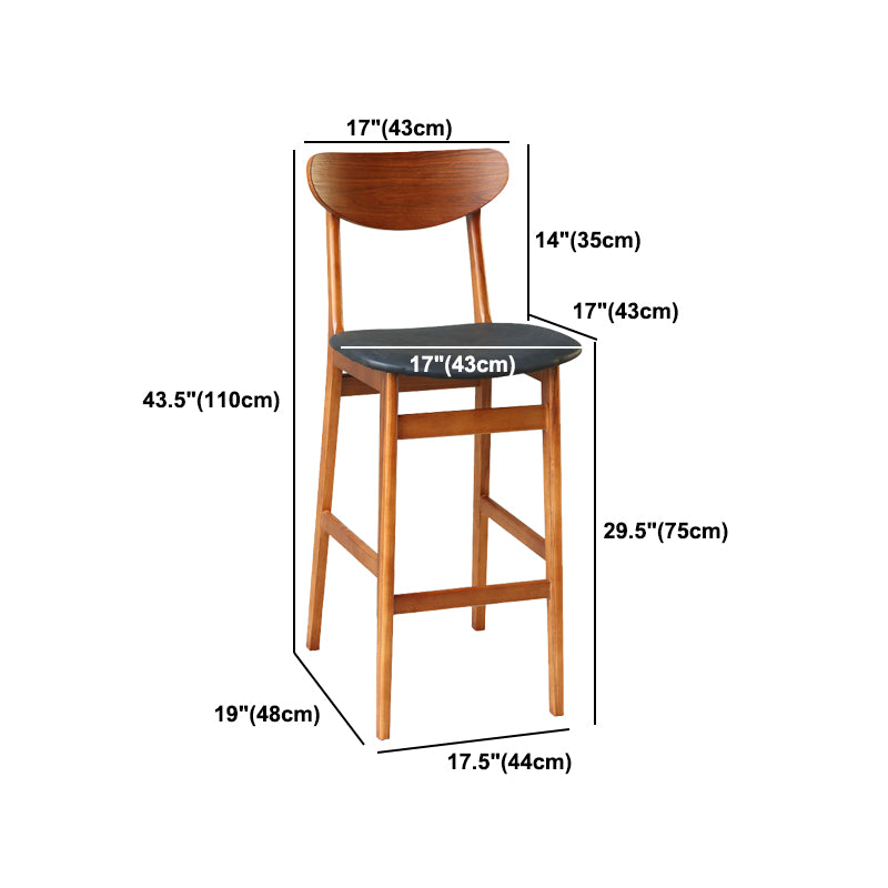 Modern Wood Stool Backrest Counter Stool Fabric Upholstered Furniture for Restaurant