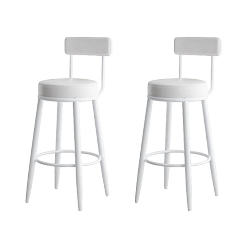 Modern Backrest Armless Counter Stool Iron Kitchen Bar Stool with Leather Cushion