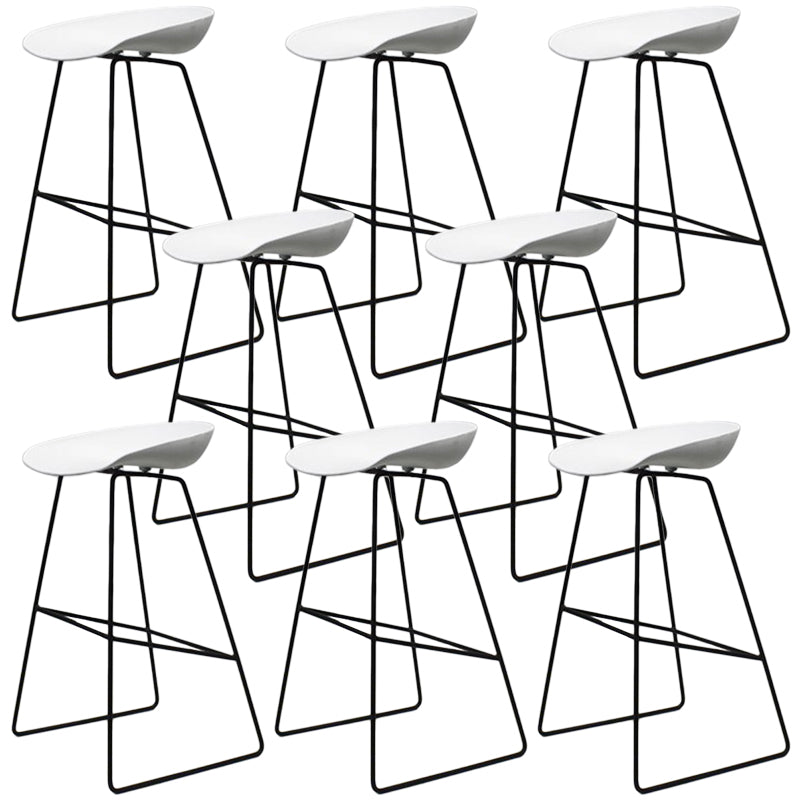 Contemporary Metal Counter Stool Plastic Low Back Furniture with Iorn 4 Legs