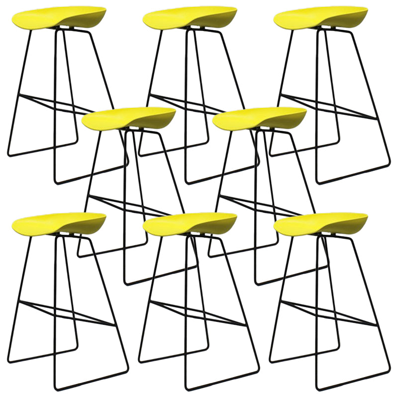 Contemporary Metal Counter Stool Plastic Low Back Furniture with Iorn 4 Legs