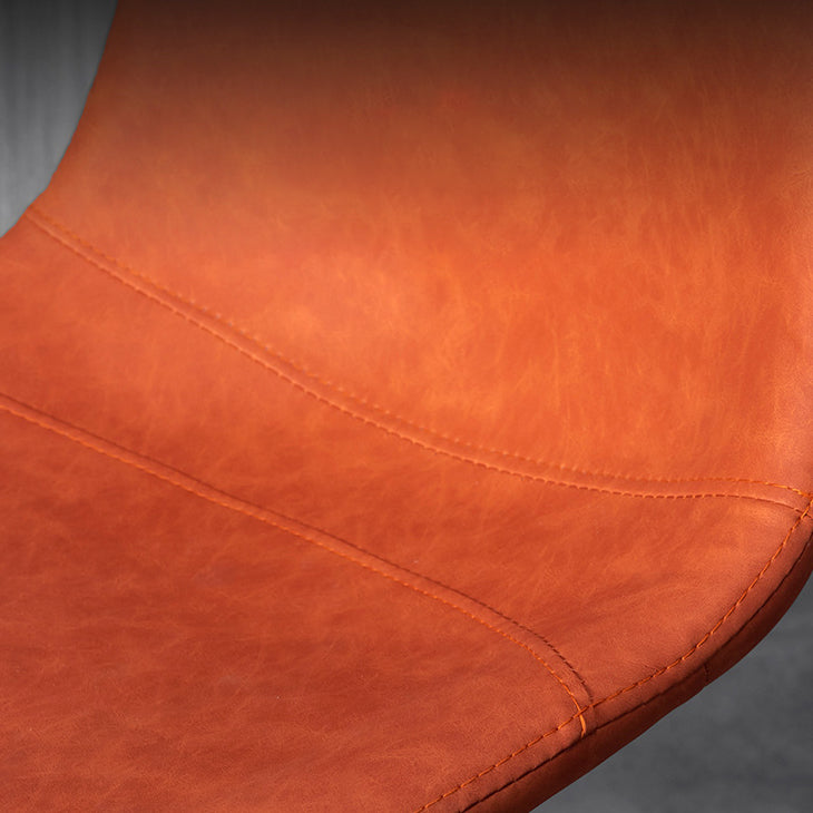 Scandinavian Metal Stool Faux Leather Upholstered Counter Stool in Matte Finish for Indoor