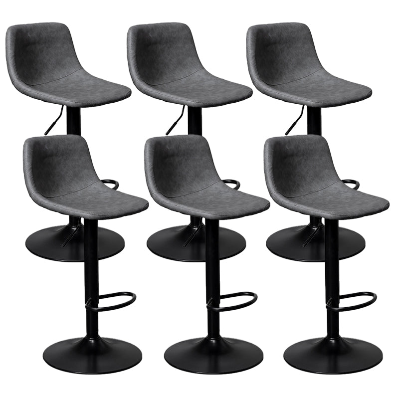 Scandinavian Metal Stool Faux Leather Upholstered Counter Stool in Matte Finish for Indoor