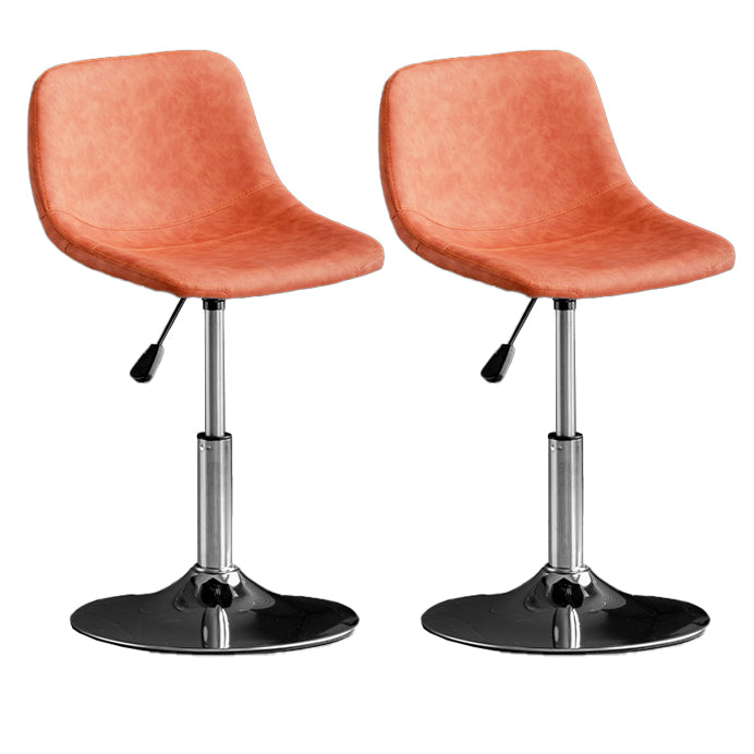 Scandinavian Metal Stool Faux Leather Upholstered Counter Stool in Matte Finish for Indoor