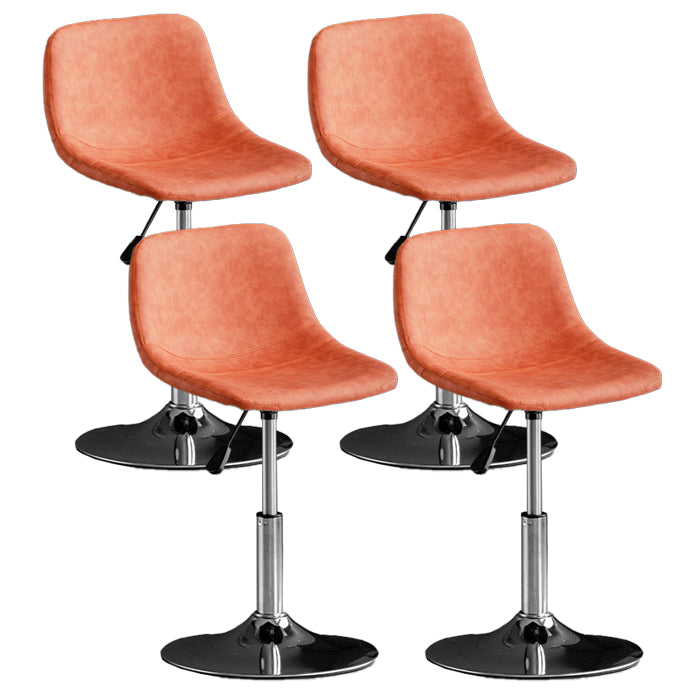 Scandinavian Metal Stool Faux Leather Upholstered Counter Stool in Matte Finish for Indoor