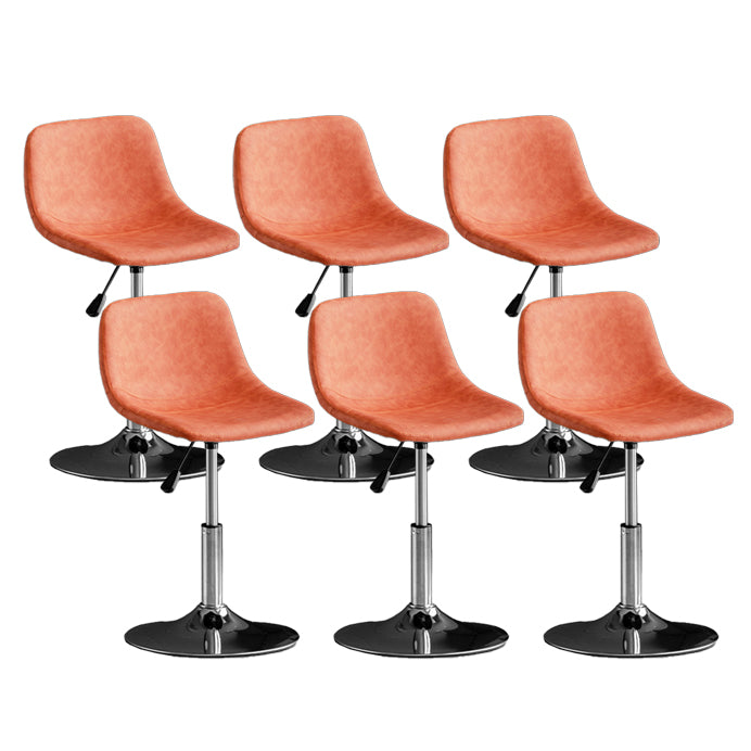 Scandinavian Metal Stool Faux Leather Upholstered Counter Stool in Matte Finish for Indoor