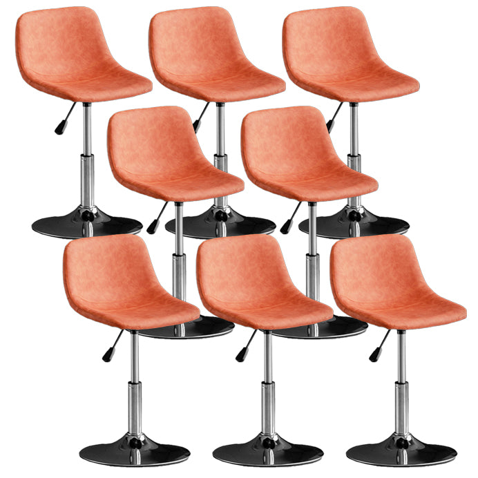 Scandinavian Metal Stool Faux Leather Upholstered Counter Stool in Matte Finish for Indoor