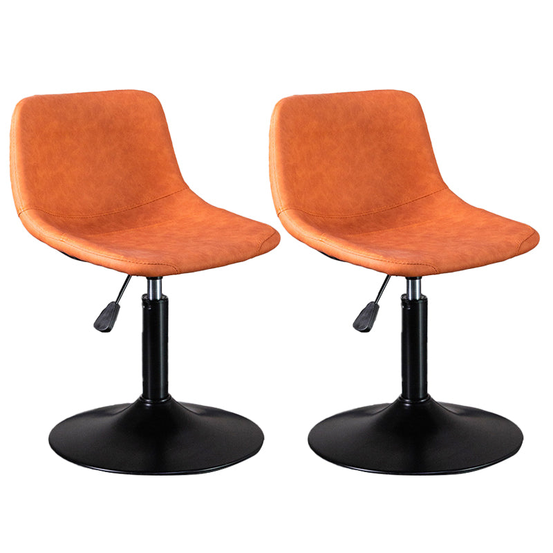 Scandinavian Metal Stool Faux Leather Upholstered Counter Stool in Matte Finish for Indoor