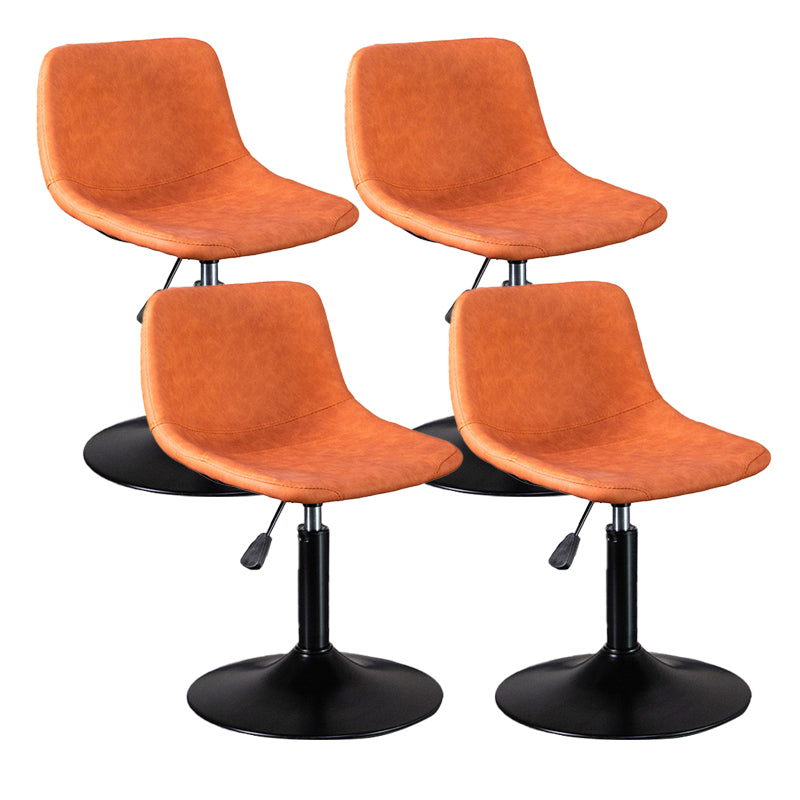 Scandinavian Metal Stool Faux Leather Upholstered Counter Stool in Matte Finish for Indoor