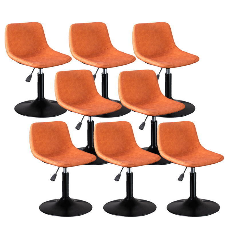 Scandinavian Metal Stool Faux Leather Upholstered Counter Stool in Matte Finish for Indoor