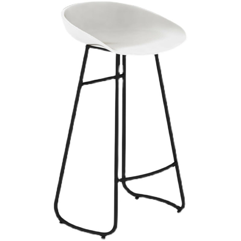 Contemporary Metal Stool Plastic Low Back Counter Stool with 4 Legs