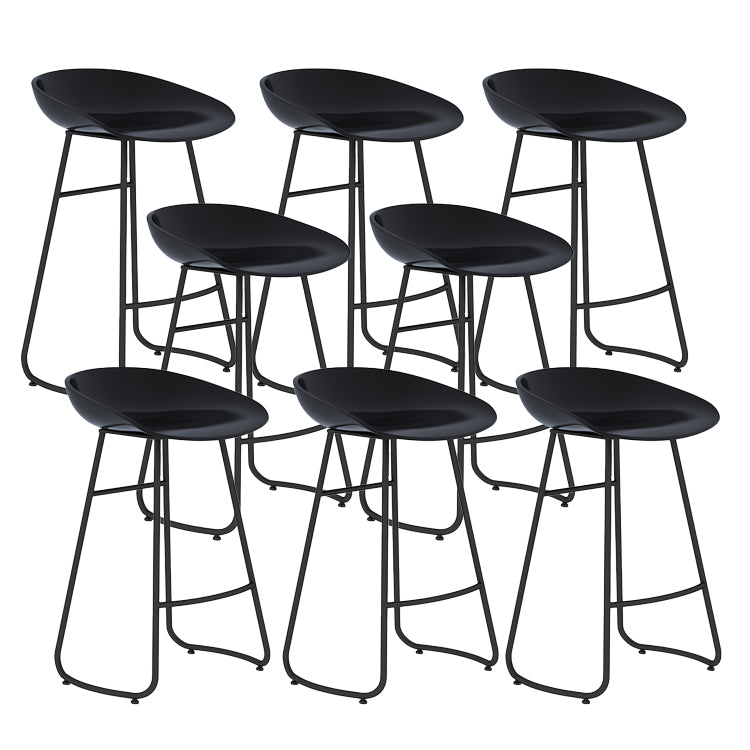 Contemporary Metal Stool Plastic Low Back Counter Stool with 4 Legs