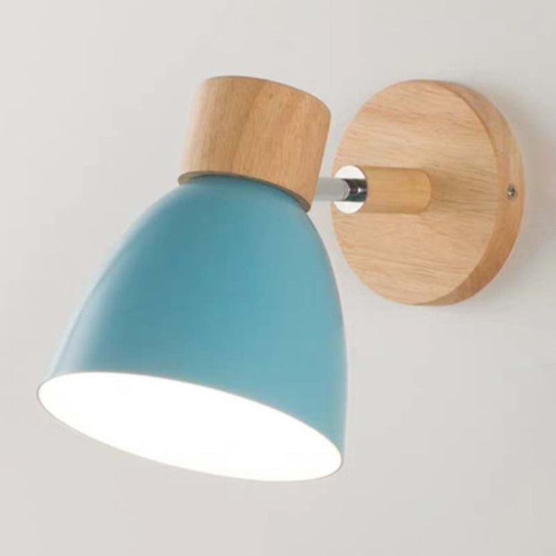 Modern Wood/Metallic Wall Light Polish Finish Lighting for Living Room