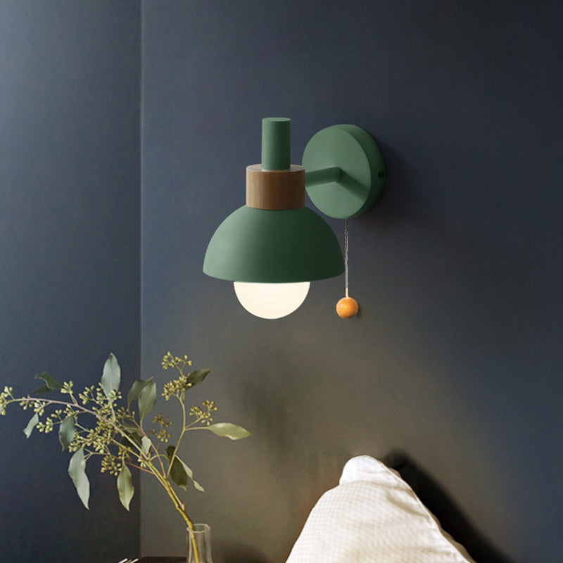 Contemporary Wood Wall Light Polish Finish Lighting for Dining Room