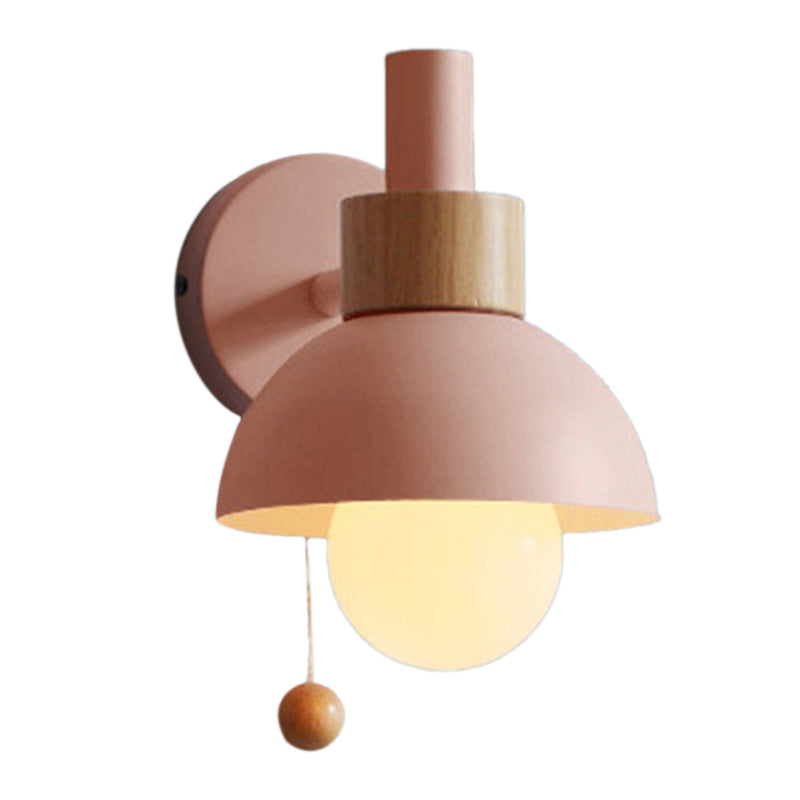 Contemporary Wood Wall Light Polish Finish Lighting for Dining Room