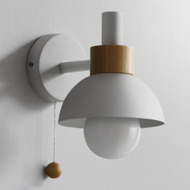 Contemporary Wood Wall Light Polish Finish Lighting for Dining Room