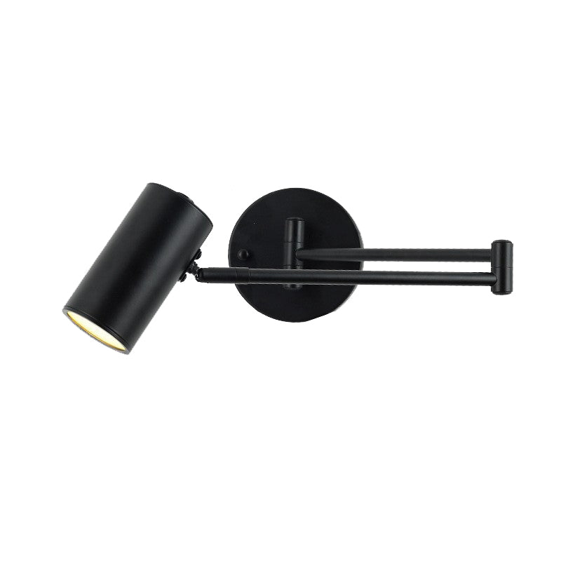 Modern Minimalist 1-Light Wall Lamp Aluminium Cylindrical Reading Wall Light for Bedroom